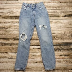 Abercrombie & Fitch Women's Size 00R/24 High Rise Mom Distressed Jean #2143